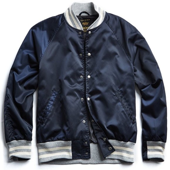 Todd Snyder x Golden Bear Japanese Nylon Bomber Jacket Large Navy $450